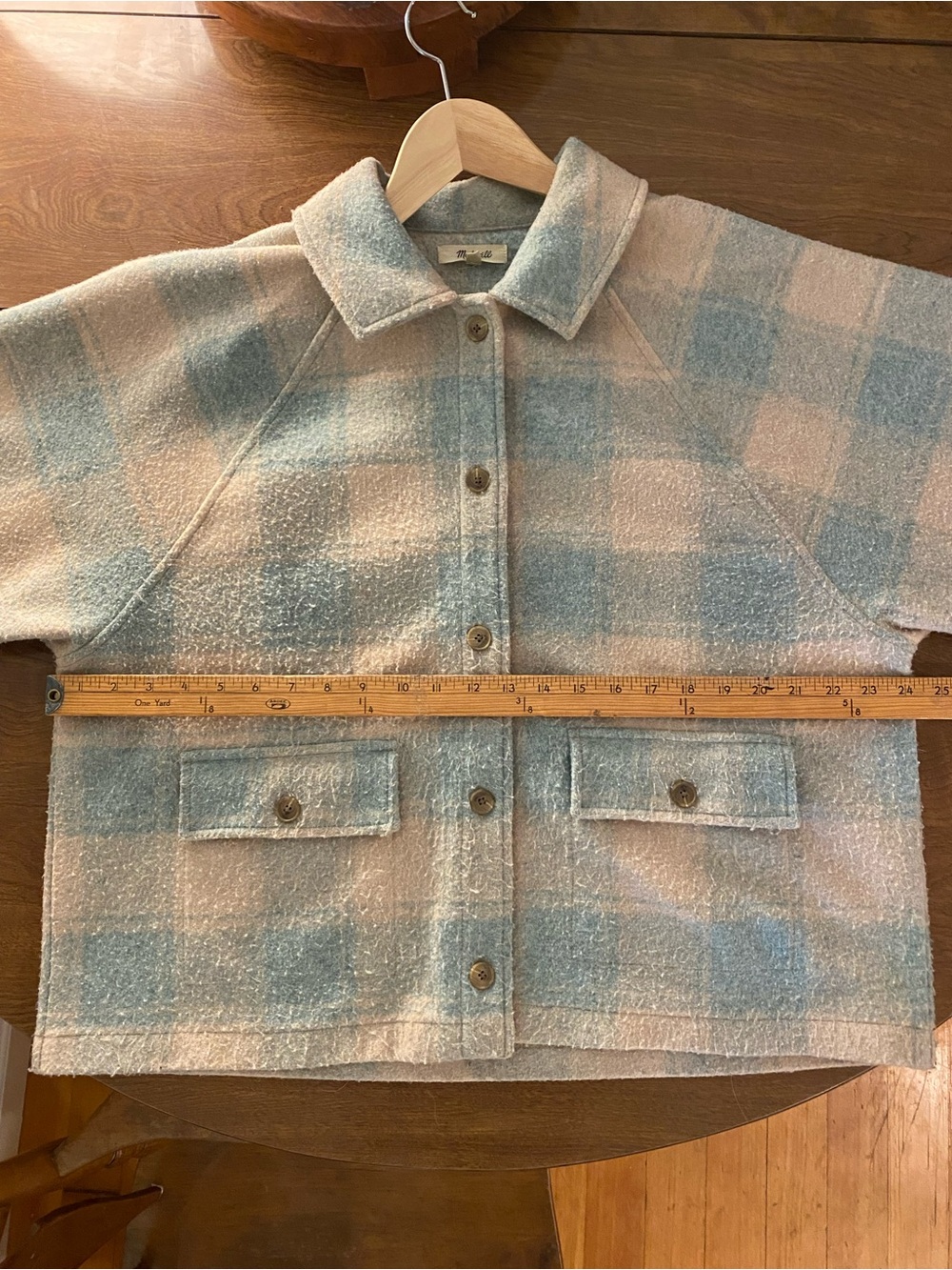 Madewell Brushed Jacquard Shirt Jacket in Plaid— Well Loved Condition - Picture 7 of 11